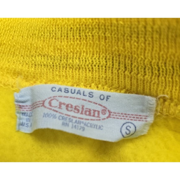 Vintage 60's Raglan Creslan Sunshine Yellow Sweatshirt Small Short Sleeve USA - Picture 6 of 6